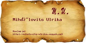 Mihálovits Ulrika névjegykártya